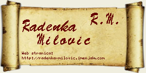 Radenka Milović vizit kartica